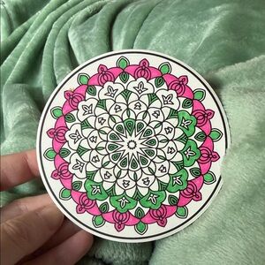 Green and Pink Mandala Coaster